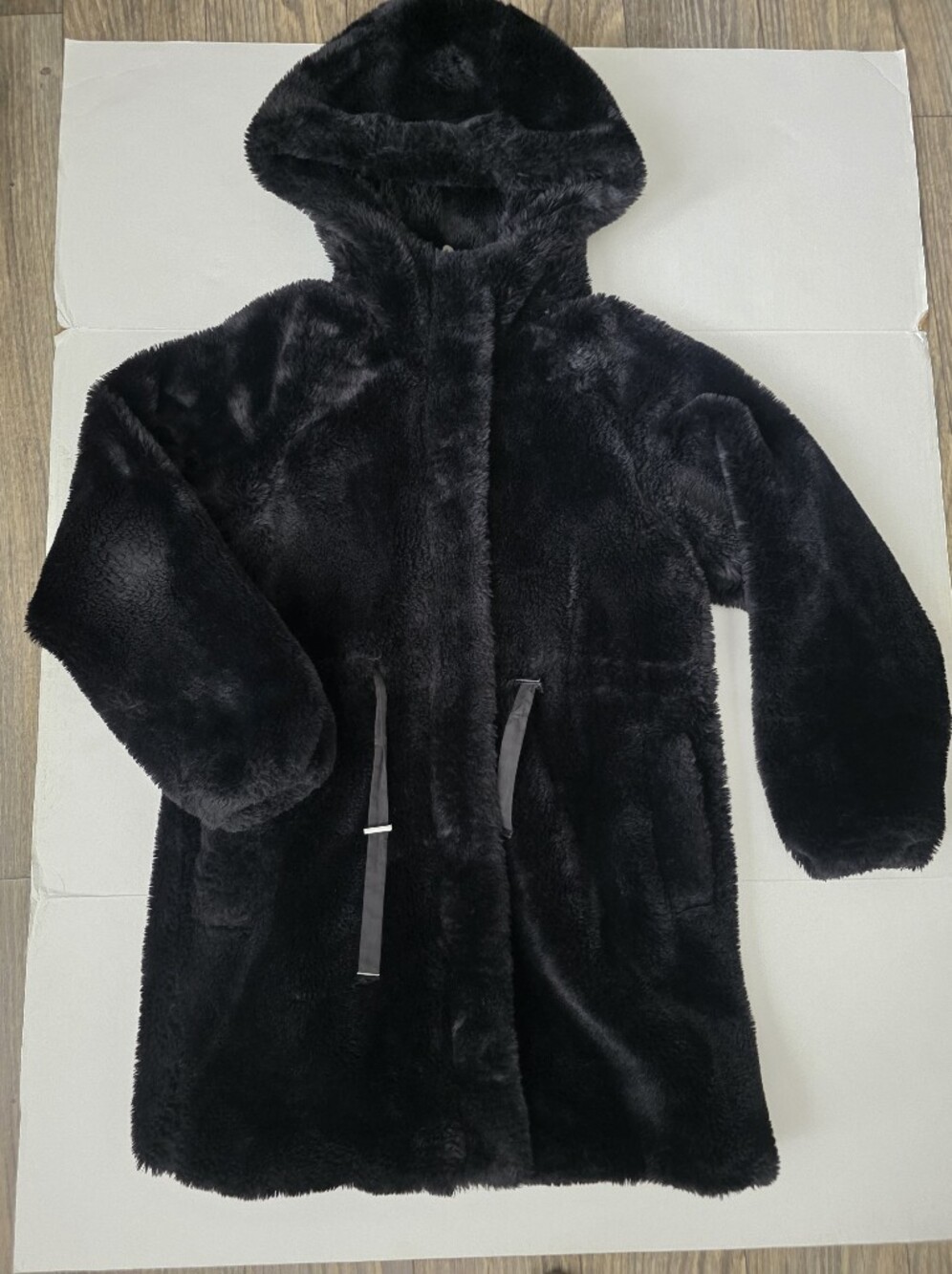 Marc New York By Andrew Marc Black Faux Fur Hooded Coat - Women's Plush Jacket.